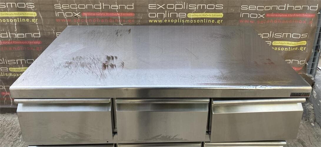 Συρτάρι Ανοξείδωτο Διπλό 80x59x24Cm Για 1/2Gn Βάθος 10Cm Mεταχειρισμένο
